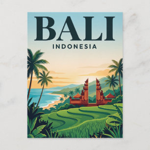 Reise-Ansichtskarte im Vintage-Stil   Bali Postkarte