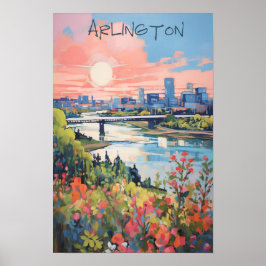 Reise Ästhetik Stadt Arlington Dallas Texas Poster