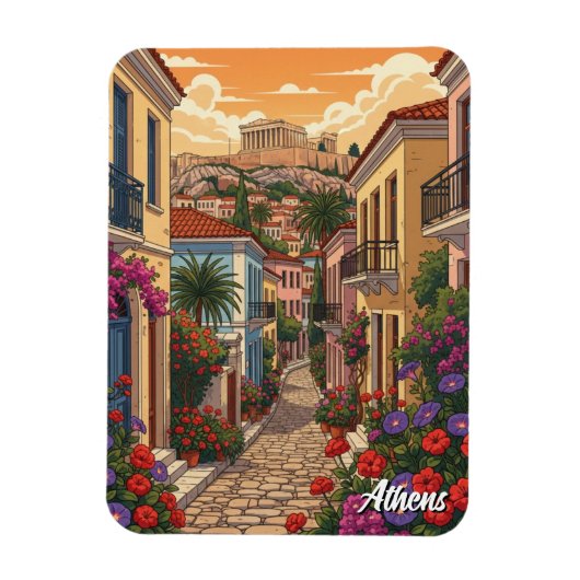 Reise Athen Plaka Griechenland Magnet (Vertikal)