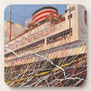 Reise auf einem alten Kreuzfahrtschiff; Bon Voyage Getränkeuntersetzer