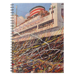 Reise auf einem alten Kreuzfahrtschiff; Bon Voyage Notizblock