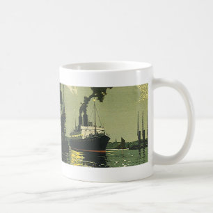 Reise auf einem Kreuzfahrtschiff im Hafen Kaffeetasse