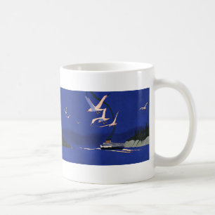 Reise auf einem Kreuzfahrtschiff in Alaska im Vint Kaffeetasse