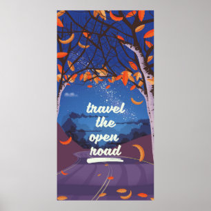 Reise auf offener Straße Poster