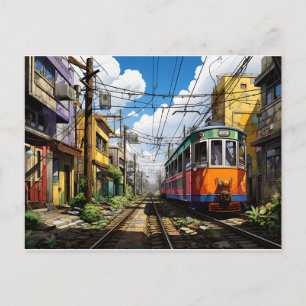 Reise aus Stahl: Faszinierender Zug Inspiriert Postkarte