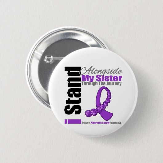 Reise-Band für Bauchspeicheldrüsenkrebs Button (Vorne & Hinten)