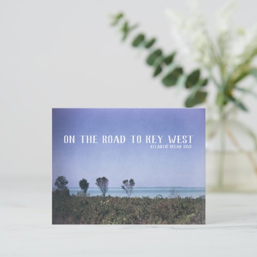 Reise-Bild-Atlantik-Blau Key Wests Retro Postkarte (Stehend Vorderseite)