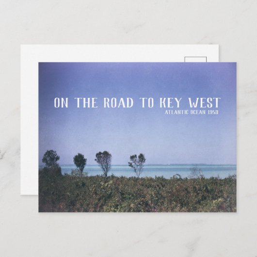 Reise-Bild-Atlantik-Blau Key Wests Retro Postkarte (Vorne/Hinten)
