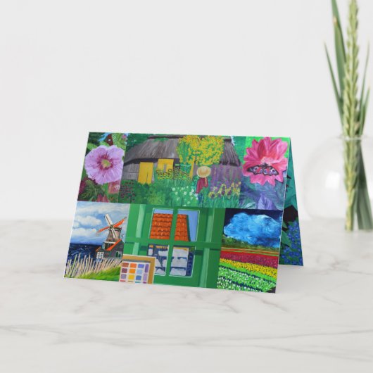 Reise-Blumen-Kunst-Weihnachtskarte Feiertagskarte (Vorderseite)