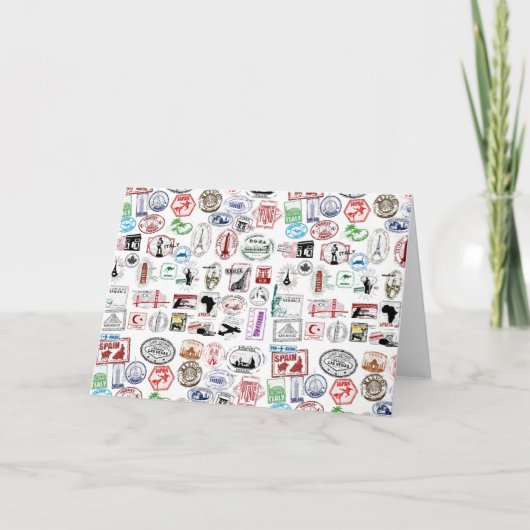 Reise-Briefmarken-Muster Karte (Vorderseite)