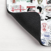 Reise-Briefmarken-Muster Mousepad (Ecke)