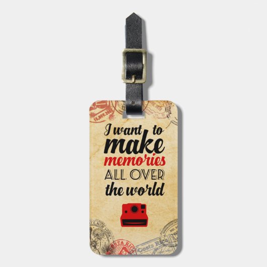 Reise-Briefmarkenumbau Gepäckanhänger (Vorderseite vertikal)