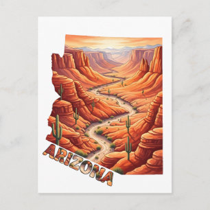 Reise-Canyon in Form des Bundesstaates Arizona im Postkarte