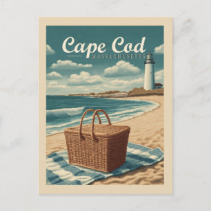 Reise Cape Cod Massachusetts Strand Retro Vintage Postkarte