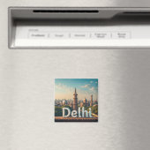 Reise Delhi Indien Design 🗺️ Magnet (In Situ (Geschirrspüler))