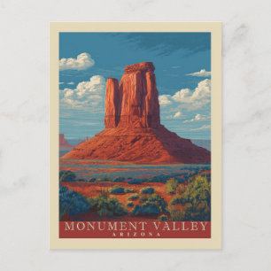 Reise-Denkmal Valley Arizona im Vintage-Stil Postkarte