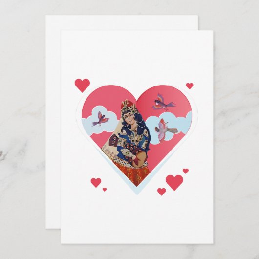 Reise der Liebe: Eine Herz-Karte Einladung (Vorne/Hinten)