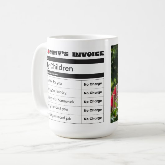 Reise der Mutter zur Liebe - Aufwertungsrechnung Kaffeetasse (Vorderseite Links)