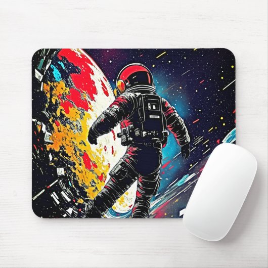 Reise des Astronauten | Cosmic Shatter Mousepad (Mit Mouse)