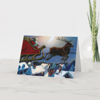 Reise des Weihnachtsmanns Feiertagskarte