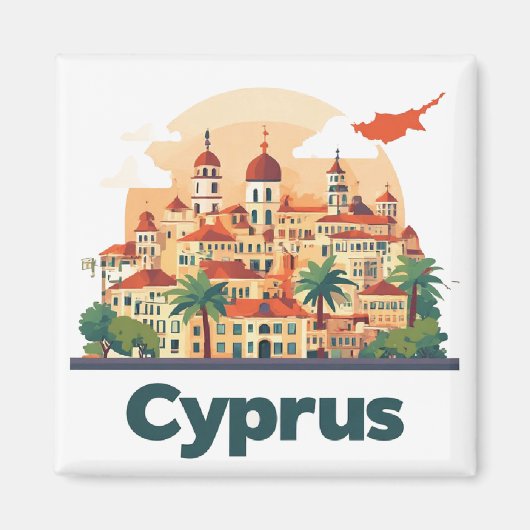 Reise Design für Zypern 🗺️ Magnet (Vorne)