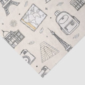 Reise-Doodle-Nahtloses Muster Seidenpapier (Detail)