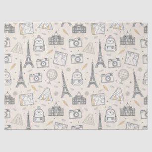 Reise-Doodle-Nahtloses Muster Seidenpapier