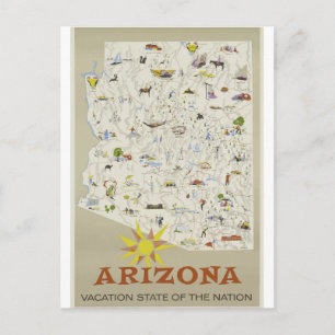Reise durch Arizona im Vintage-Stil Postkarte