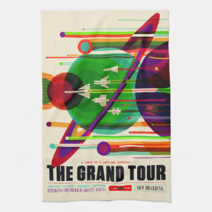 Reise durch das Sonnensystem - Grand Tour Vintage Geschirrtuch
