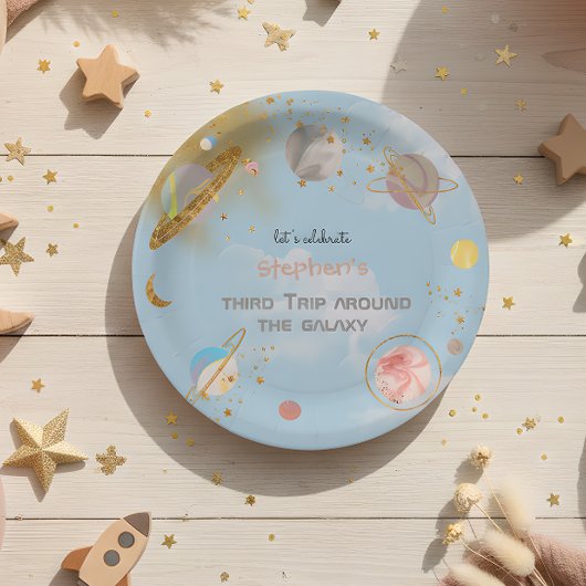 Reise durch den Galaxienraum Geburtstag Pappteller