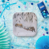 Reise durch den Winter Schnee zu Weihnachten Pappteller (Party)