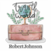 Reise durch die Welt - Name hinzufügen Aufkleber (Vorderseite)