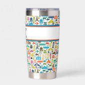 Reise durch die Welt Thema Monogramm Thermobecher (Rückseite)