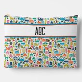 Reise durch die Welt Thema Monogramm Zubehörtasche (Vorderseite)