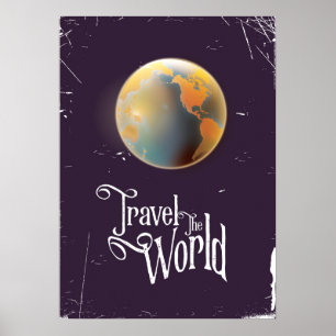 Reise durch die Welt Vintage-Erde Poster