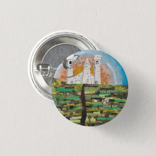 Reise durch ein Fantasy Novel Button (Vorne & Hinten)