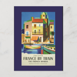 Reise durch Frankreich mit dem Zug - Vintage-Postk Postkarte