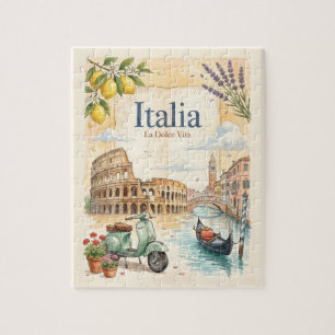 Reise durch Italien im Vintage-Stil Puzzle