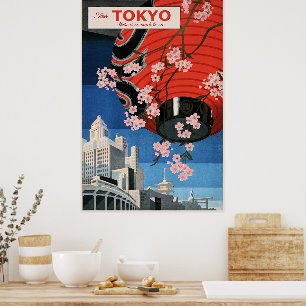 Reise durch Tokio, Japan, Reiseposter, Poster