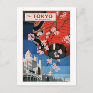 Reise durch Tokio, Japan, Reiseposter, Postkarte