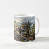 Reise eines einsamen Mannes durch einen stürmische Kaffeetasse (VorderseiteRechts)