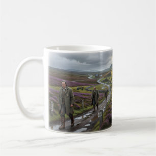 Reise eines einsamen Mannes durch einen stürmische Kaffeetasse