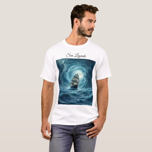 Reise eines Sturmsturms auf dem Schiff T-Shirt (Vorne ganz)