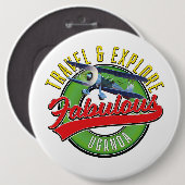 Reise Erkunde das Fabelhafte Uganda Button (Vorne & Hinten)