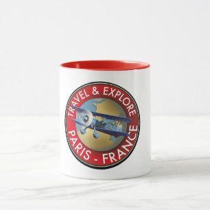 Reise & Erkunde Paris Frankreich Logo Tasse