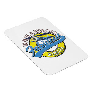 Reise erkunden Sie die fabelhaften Seychellen Logo Magnet
