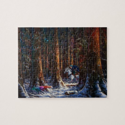 Reise - Fantasy-Wald-Gebirgslandschaftskunst Puzzle (Horizontal)