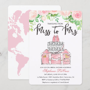 Reise Florales Hochzeitsduscheinladung Einladung