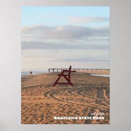 Reise- | Florida - Anastasia Beach Red Chair Poster