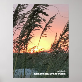 Reise- | Florida - Anastasia Sea Oat Sunset Poster